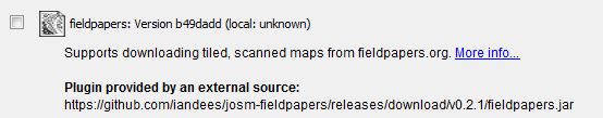 FieldPapers JOSM plugin